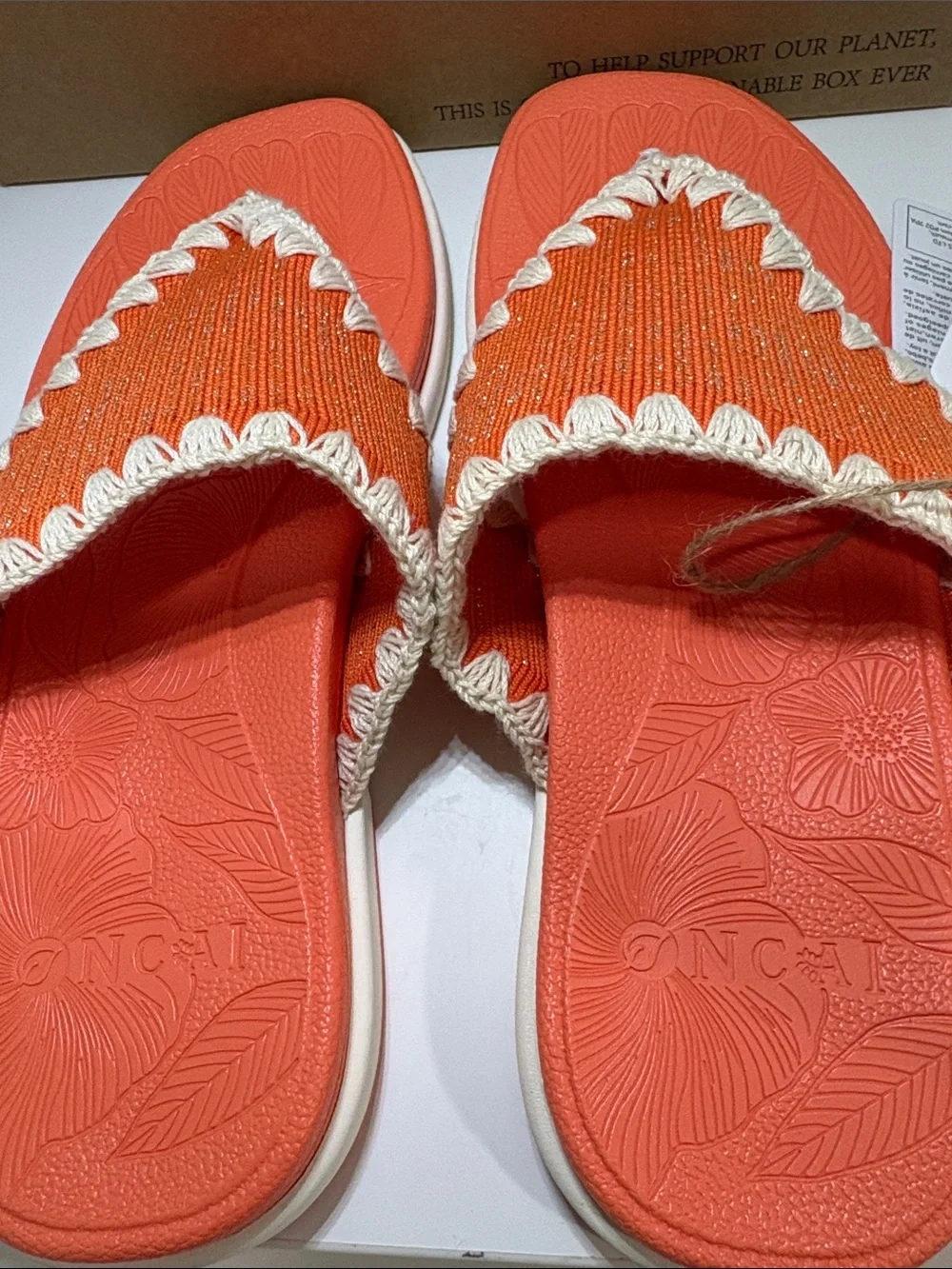 NCAI Orange Women's Comfort Thong Sandals